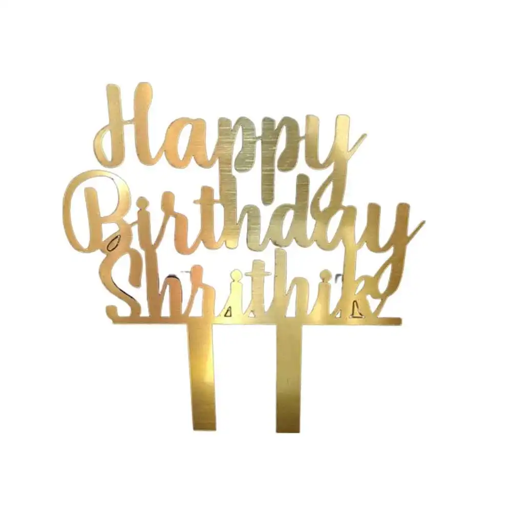 Personalized Happy Birthday with Name Cake Topper